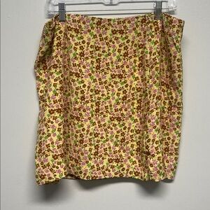 NWT Yellow Floral Skirt XL